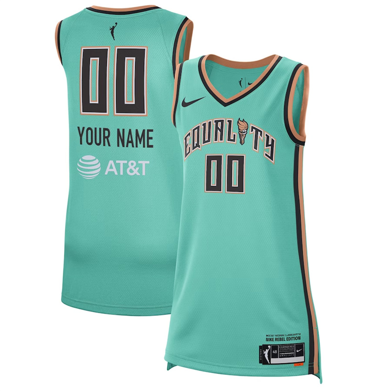 Women's New York Liberties Active Player Custom Teal Stitched Basketball Jersey